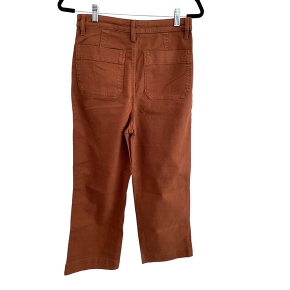 Organic Stretch Cotton Pants Size 27  Twill Wide-Leg Crop Pant - Picture 3 of 5